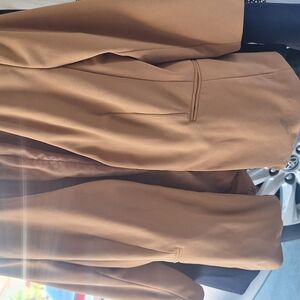 Calvin Klein Tan Pantsuit with Elegant Draping